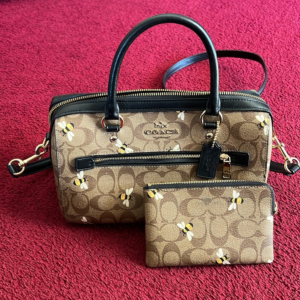 Coach Rowan Satchel - Signature Canvas - Bee Print